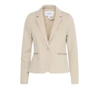 Blusenblazer B.YOUNG "Blazer RIZETTA", Damen, Gr. 34, beige (humus melange), Obermaterial: 74% Polyester PES. 22% Viskose CV. 4% Elasthan EL., Blazer Blusenblazer (58127616-34) humus melange