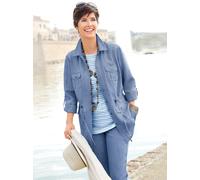 Blusenblazer "Blusenjacke", Damen, Gr. 23, blau (taubenblau), 100% Polyester, Blazer Blusenblazer (467392-23) taubenblau