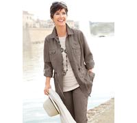 Blusenblazer "Blusenjacke", Damen, Gr. 23, grau (taupe), 100% Polyester, Blazer Blusenblazer (384839-23) taupe
