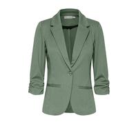 Blusenblazer FRANSA "Blazer FRZABLAZER", Damen, Gr. L, grün (lily pad), Obermaterial: 74% Polyester PES. 22% Viskose CV. 4% Elasthan EL., Blazer Blusenblazer (66325739-L) lily pad
