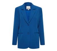 Blusenblazer ICHI "Blazer IHLEXI", Damen, Gr. 36, blau (true blau), Obermaterial: 90% Polyester PES. 10% Elasthan EL., Blazer Blusenblazer (85709504-36) true blau