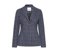 Blusenblazer ICHI "Damen Blazer IHKATE", Damen, Gr. L, blau (patriot blau check), Obermaterial: 91% Polyester PES. 8% Baumwolle CO. 1% Elasthan EL., Blazer Blusenblazer (49258004-L) patriot blau check