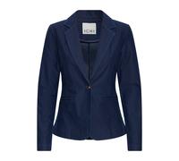 Blusenblazer ICHI "Damen Blazer IHKATE", Damen, Gr. M, blau (dunkelblau), Obermaterial: 73% Baumwolle CO. 17% Polyester PES. 10% Elasthan EL., Blazer Blusenblazer (38918622-M) dunkelblau