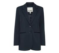 Blusenblazer ICHI "Damen Blazer IHKATE", Damen, Gr. XL, schwarz (total eclipse), Obermaterial: 74% Polyester PES. 22% Viskose CV. 4% Elasthan EL., Blazer Blusenblazer (17254824-XL) total eclipse