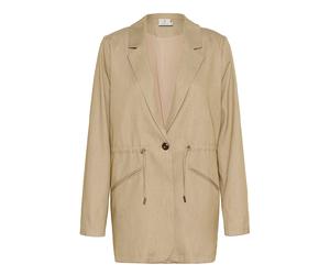 Blusenblazer KAFFE "Blazer BPravna", Damen, Gr. XL, silber (silber mink melange), Obermaterial: 65% Polyester PES. 32% Viskose CV. 3% Elasthan EL., Blazer Blusenblazer (54850221-XL) silber mink melang