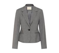 Blusenblazer KAFFE "Blazer KAellie", Damen, Gr. 46, grau (grau melange, chalk stripe), Obermaterial: 96% Polyester PES. 4% Elasthan EL., Blazer Blusenblazer (96082048-46) grau melange, chalk stripe