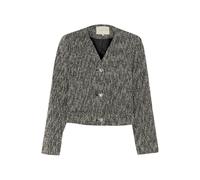Blusenblazer KAFFE "Blazer KAminella", Damen, Gr. 46, grau (schwarz, weiß boucle), Obermaterial: 100% Polyester PES., Blazer Blusenblazer (37086218-46) schwarz, weiß boucle