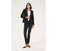 Blusenblazer KAFFE "Blazer Kinnie", Damen, Gr. S, schwarz (schwarz, chalk stripe), Obermaterial: 76% Polyester PES. 20% Viskose CV. 4% Elasthan EL., Blazer Blusenblazer (62847767-S) schwarz, chalk str