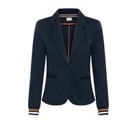 Blusenblazer KAFFE "Blazer Kinnie", Damen, Gr. XL, blau (midnight marine, sierra, chalk), Obermaterial: 76% Polyester PES. 20% Viskose CV. 4% Elasthan EL., Blazer Blusenblazer (56667332-XL) midnight m