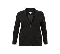 Blusenblazer KAFFE CURVE "Damen Blazer KCsakira", Damen, Gr. 46, schwarz (schwarz deep), Obermaterial: 77% Polyester PES. 18% Viskose CV. 5% Elasthan EL., Blazer Blusenblazer (46673469-46) schwarz dee