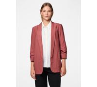 Blusenblazer PIECES "PCBOSELLA 3/4 BLAZER NOOS", Damen, Gr. S, beige (apple butter), Web, Obermaterial: 79% Polyester, 16% Viskose, 5% Elasthan, unifarben, slim fit hüftbedeckend, Blazer Blusenblazer,