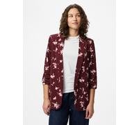 Blusenblazer PIECES "PCBOSELLA 3/4 PRINTED BLAZER NOOS", Damen, Gr. XL, grün (tawny port aop:flower), Web, Obermaterial: 98% Polyester, 2% Elasthan, bedruckt, figurumspielend hüftbedeckend, V-Ausschni