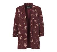 Blusenblazer PIECES "PCBOSELLA 3/4 PRINTED BLAZER NOOS", Damen, Gr. XS, grün (tawny port aop:flower), Web, Obermaterial: 98% Polyester, 2% Elasthan, bedruckt, figurumspielend hüftbedeckend, V-Ausschni