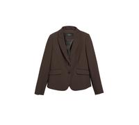 Blusenblazer S.OLIVER BLACK LABEL, Damen, Gr. 44, chocolate, Web, Obermaterial: 81% Polyester, 16% Viskose, 3% Elasthan. Futter: 100% Polyester, unifarben, normal hüftbedeckend, V-Ausschnitt, abgestep