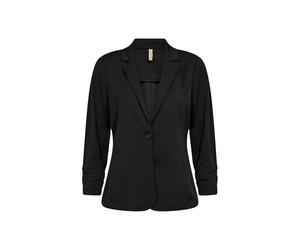 Blusenblazer SOYACONCEPT "Soya Concept Blazer SC-SIHAM 97", Damen, Gr. L, schwarz (9999 schwarz), Obermaterial: 95% Polyester, 5% Elasthan, Blazer Blusenblazer (66566426-L) 9999 schwarz