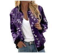 Blusenjacke Damen Jacke Women's Jackets Bikerjacke Leichte College Sommerjacke Elegante Oversize Sportlich Sommermantel Pilotenjacke Langarm Leicht Herbstjacke Übergangsjacken Schwarz S-XXL