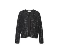 Blusenjacke LASCANA "mit Häkchenverschluss und langen Ärmeln, mit Pailletten", Damen, Gr. 36, schwarz, Stoff, Obermaterial: 95% Polyester, 5% Elasthan. Futter: 100% Polyester, leicht glänzend, festlic