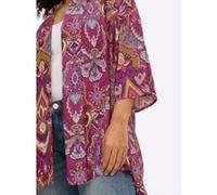 Sheego Blusenjacke mit floralem Muster 56/58 magenta-lila-gemustert