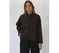 Blusenjacke TEESHOPPEN "TEESHOPPEN Between season jackets Mavis", Damen, Gr. XL, braun (schwarz braun), Obermaterial: 97% Baumwolle, 3% Elasthan, 0% Elasthan, Jacken Blusenjacke (92925540-XL) schwarz