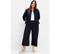 Blusenblazer SHEEGO "Blazer", Damen, Gr. 42, blau (tiefblau), 100% Baumwolle, Blazer (12863243-42) tiefblau
