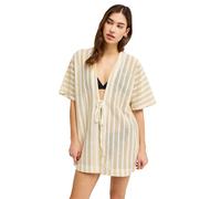 Blusenkimono ROXY "Moana Story", Damen, Gr. S, pebble, Obermaterial: 50% Walkfrottier, 50% Microfaser;, Blusen (16059147-S) pebble