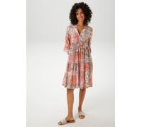Blusenkleid ANISTON CASUAL, Damen, Gr. 36, N-Gr, bunt (wollweiß, apricot, terrakotta, dunkelbraun, mint, bordeaux, rosa, beige, rot, taupe, orange), Web, Obermaterial: 100% Viskose, aufgeraut, bedruck