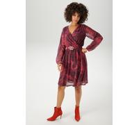 Blusenkleid ANISTON CASUAL, Damen, Gr. 40, N-Gr, bordeaux, rot, orange, fuchsia, schwarz, Mesh, Obermaterial: 95% Polyester, 5% Elasthan. Futter: 100% Polyester, bedruckt, gemustert, figurumspielend k