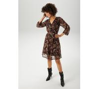 Blusenkleid ANISTON CASUAL, Damen, Gr. 44, N-Gr, braun, orange, sand, altrosa, hellbraun, helloliv, gelb, hellgrün, Mesh, Obermaterial: 95% Polyester, 5% Elasthan. Futter: 100% Polyester, bedruckt, ge