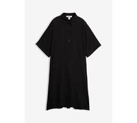 Blusenkleid BONPRIX, Damen, Gr. 36, N-Gr, schwarz, Web, Obermaterial: 100% Viskose, unifarben, oversize knielang, angesetztes Bündchen, Kleider Blusenkleid, für den Alltag, aus Viskose, Oversize Passf