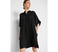 Blusenkleid BONPRIX, Damen, Gr. 36, N-Gr, schwarz, Web, Obermaterial: 100% Viskose, unifarben, oversize knielang, angesetztes Bündchen, Kleider Blusenkleid, für den Alltag, aus Viskose, Oversize Passf