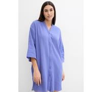 Blusenkleid BONPRIX, Damen, Gr. 52, N-Gr, lilablau, Obermaterial: 100% Baumwolle, loose fit, Kleider Blusenkleid, aus Baumwoll-Musselin, lockerer Schnitt, leichtes Material (32606661-52) lilablau