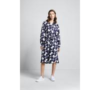 Blusenkleid BUGATTI, Damen, Gr. 42, Normalgrößen, blau (marine), 100% Baumwolle, normal, Kleider Blusenkleid, mit grafischen Prints (31407329-42) marine