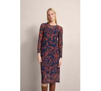 Blusenkleid BUGATTI, Damen, Gr. S, Normalgrößen, blau (marine), 90% Polyester, 10% Elasthan, unifarben, normal, Kleider Blusenkleid, mit Rundhalsausschnitt (36107751-S)