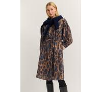 Blusenkleid BUGATTI "Leo-Muster", Damen, Gr. 44, Normalgrößen, braun (80, braun), 100% Baumwolle, animal-print, normal, Kleider, mit Bindegurt und aus Baumwolle (27130853-44) 80, braun