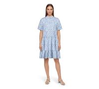 Blusenkleid CARTOON "Damen mit Muster", Damen, Gr. 44, Normalgrößen, blau (weiß, hellblau), Obermaterial: 68% Baumwolle, 28% Polyamid, 04% Elasthan, ausgestellt kurz, Kleider Blusenkleid (51574219-44)