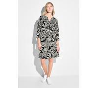 Cecil Damen Leinenmix Print Kleid in Schwarz, Gr: L