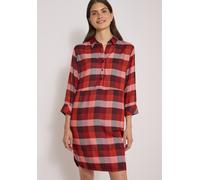 Blusenkleid CECIL, Damen, Gr. M (40), US-Größen, rot (raw chocolate braun), Stoff, 100% Viskose, kariert, comfort fit kniefrei, V-Ausschnitt, Aufschlag, Kleider Blusenkleid, Karomuster (39490210-M) ra