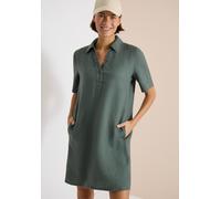 Blusenkleid CECIL, Damen, Gr. XL (44), N-Gr, just khaki, Web, Obermaterial: 100% Leinen, unifarben, figurumspielend kniefrei, V-Ausschnitt, Aufschlag, Kleider Blusenkleid, Sommerkleid aus Leinen (2279