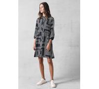 Blusenkleid CECIL, Damen, Gr. XL (44), US-Größen, blau (deep petrol), Stoff, 100% Viskose, bedruckt, normal kniefrei, V-Ausschnitt, Bündchen, Kleider Blusenkleid, aus Viskose (76427513-XL) deep petrol