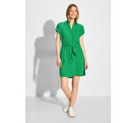 Blusenkleid CECIL, Damen, Gr. XL (44), US-Größen, grün (fresh apple grün), Stoff, 56% Viskose, 43% Polyester, 1% Elasthan, unifarben, gerade kurz, V-Ausschnitt, Bündchen, Kleider Blusenkleid, mit Knop