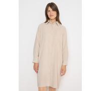 Blusenkleid CECIL, Damen, Gr. XL (44), US-Größen, oat milk beige, Cord, 90% Polyester, 10% Nylon, unifarben, comfort fit knielang, V-Ausschnitt, Manschette, Kleider Blusenkleid, mit Knopfleiste (59391