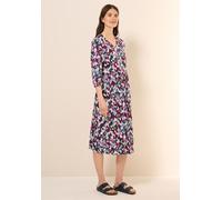 Blusenkleid CECIL, Damen, Gr. XL (44), US-Größen, weiß (vanilleweiß), Web, 100% Baumwolle, bedruckt, normal knielang, V-Ausschnitt, Bündchen, Kleider Blusenkleid, knielang (57173516-XL) vanilleweiß