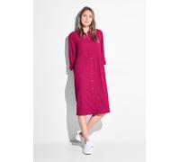 Blusenkleid CECIL, Damen, Gr. XXL (46), N-Gr, pink (pink sorbet), Obermaterial: 56% Viskose, 42% Polyester, 2% Elasthan, normal knielang, Krempelärmel Manschette, Kleider Blusenkleid, mit Streifen-Str