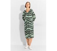 Blusenkleid CECIL, Damen, Gr. XXL (46), US-Größen, grün (cool khaki), Stoff, 100% Viskose, gemustert, gerade kniebedeckend, V-Ausschnitt, Bündchen, Kleider Blusenkleid, mit Taillierung (94553111-XXL) 
