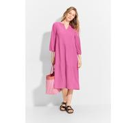 Blusenkleid CECIL, Damen, Gr. XXL (46), US-Größen, pink (bloomy pink), Stoff, 56% Viskose, 43% Polyester, 1% Elasthan, unifarben, gerade kniebedeckend, Rundhals, Bündchen, Kleider Blusenkleid, in Unif