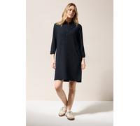 Blusenkleid CECIL, Damen, Gr. XXL46, US-Größen, blau (universal blau), Stoff, 55% Polyester, 44% Viskose, 1% Elasthan, unifarben, comfort fit kniefrei, V-Ausschnitt, Bündchen, Kleider Blusenkleid, mit