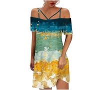 Blusenkleid Damen Sale Angebote Locker Sommerkleid Hemd Leinen Mode Strand Freizeitkleid meine bestellungen anzeigen Sommer V-Ausschnitt Leinenkleid Kurzarm Sommerkleid Sommer Kleid Ärmellose Rüs