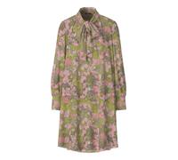 Blusenkleid JOOP "Danja", Damen, Gr. 42, N-Gr, bunt (grün rosa gemustert), Web, Obermaterial: 100% Polyester, geblümt, gemustert, mehrfarbig, regular fit Midi, Rundhals, eingesetzt 1-Knopf-Manschette,