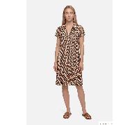 Blusenkleid mit grafischem Muster Dark Blue/Brown 48