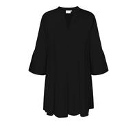 Blusenkleid ONLY CARMAKOMA "CARHAVANA LIFE 3/4 TUNIC DRESS AOP", Damen, Gr. 46, N-Gr, schwarz, Web, Obermaterial: 83% Viskose, 17% Polyamid, unifarben, kurz, Kleider Blusenkleid (25022843-46) schwarz